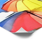 Whimsical Floating Multicolored Umbrellas Poster (Ecke)