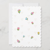 Whimsical Floral 4th Birthday Party  Einladung (Rückseite)