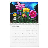 Whimsical floral Abstrakt Art 12-monatiger Kalende Kalender (Jan 2026)