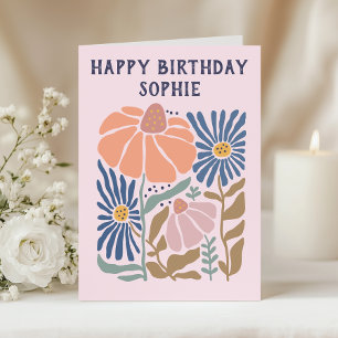 Whimsical Floral Alles Gute zum Geburtstag Karte