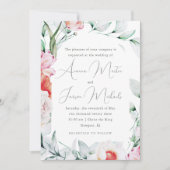 Whimsical Floral and Calligraphy Wedding Einladung (Vorderseite)