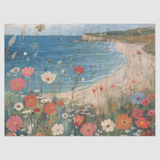 Whimsical Floral Beach Malerei rustikale Dekoupage Seidenpapier