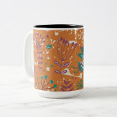 Whimsical Floral Birds Zweifarbige Tasse (Vorderseite Links)