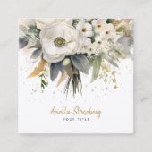 Whimsical Floral Bloom Quadratische Visitenkarte (Vorderseite)