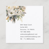 Whimsical Floral Bloom Quadratische Visitenkarte (Rückseite)