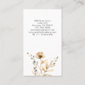 Whimsical Floral Bloom Visitenkarte (Rückseite)