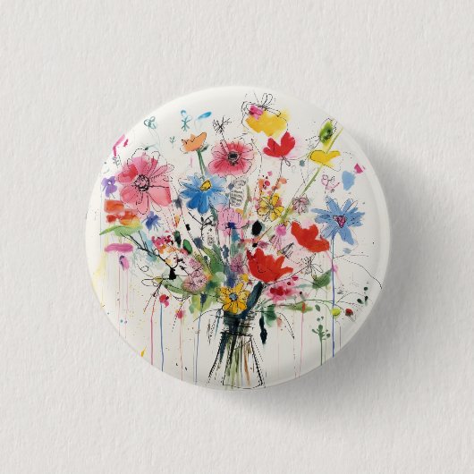 Whimsical floral, blumig button (Vorderseite)