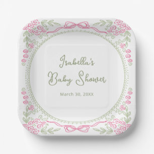 Whimsical Floral Bogen Baby Shower  Pappteller