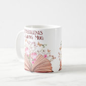 Whimsical Floral Book Lover Bookname Reading Kaffeetasse (Vorderseite Links)