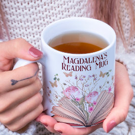 Whimsical Floral Book Lover Bookname Reading Kaffeetasse