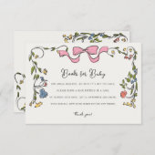 Whimsical Floral Books for Baby Invite Insert (Vorne/Hinten)