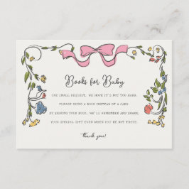 Whimsical Floral Books for Baby Invite Insert