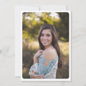 Whimsical Floral Bow Abschluss Foto auf der Rückse Einladung (Rückseite)