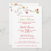 Whimsical Floral Bridal Dusche Einladung (Vorne/Hinten)