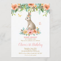 Whimsical Floral Bunny Kanbit 1. Geburtstag Party