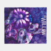 Whimsical Floral Bunny Rabbit Personalisiert Fleecedecke (Vorderseite (Horizontal))