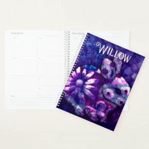 Whimsical Floral Bunny Rabbit Personalisiert Planer