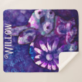 Whimsical Floral Bunny Rabbit Personalisiert Sherpadecke (Vorderseite (Horizontal))