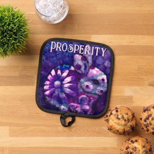 Whimsical Floral Bunny Rabbit Personalisiert Topflappen (Oben Unten)