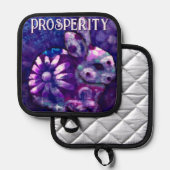 Whimsical Floral Bunny Rabbit Personalisiert Topflappen (Vorderseite/Rückseite)