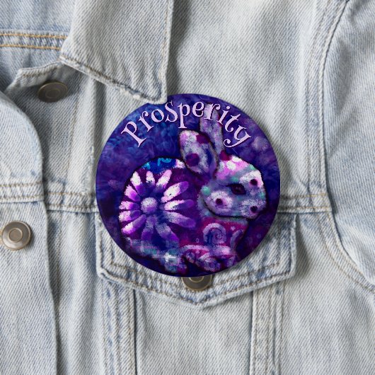 Whimsical Floral Bunny Rabbit Personalized Button (Beispiel)