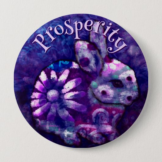 Whimsical Floral Bunny Rabbit Personalized Button (Vorderseite)