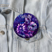 Whimsical Floral Bunny Rabbit Personalized Button (Beispiel)