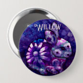 Whimsical Floral Bunny Rabbit Personalized Button (Vorne & Hinten)