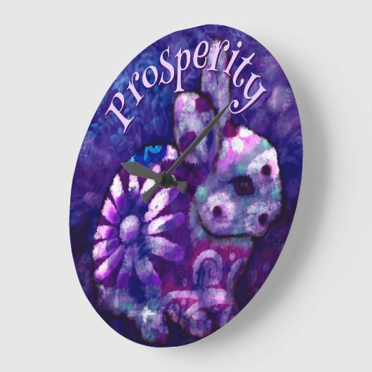 Whimsical Floral Bunny Rabbit Personalized Große Wanduhr (Winkel)