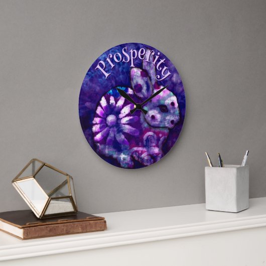 Whimsical Floral Bunny Rabbit Personalized Große Wanduhr (Büro)