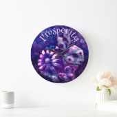 Whimsical Floral Bunny Rabbit Personalized Große Wanduhr (Zuhause)