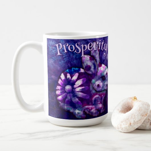 Whimsical Floral Bunny Rabbit Personalized Kaffeetasse (Mit Donut)