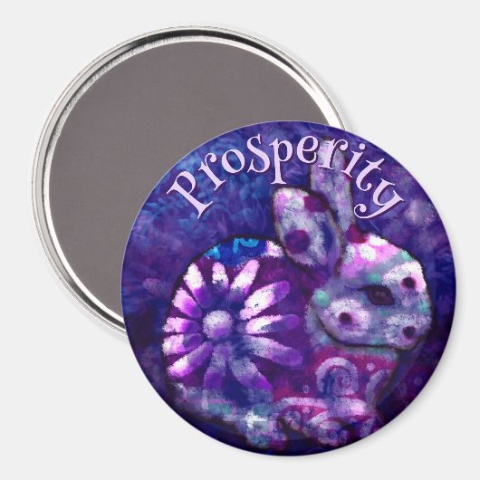 Whimsical Floral Bunny Rabbit Personalized Magnet (Vorderseite/Rückseite)