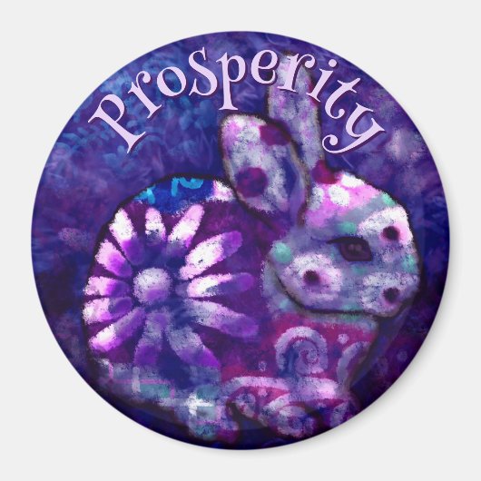 Whimsical Floral Bunny Rabbit Personalized Magnet (Vorne)