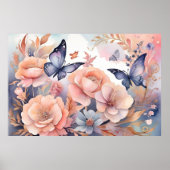 Whimsical Floral Butterfells spielerisches Design Poster (Vorne)