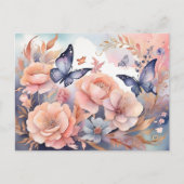 Whimsical Floral Butterfells spielerisches Design Postkarte (Vorderseite)