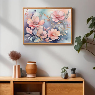 Whimsical Floral Butterfly Kunst, Dichtung und Mus Poster