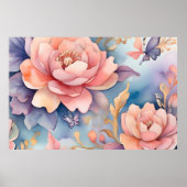 Whimsical Floral Butterfly Nature Liebhaber Poster (Vorne)