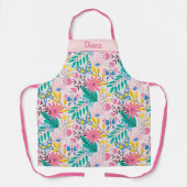 Whimsical Floral Butterfly Pink Natureledesign Schürze (Vorderseite)