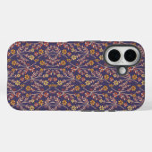 Whimsical Floral Design mit Reben auf violettem Hi Case-Mate iPhone Hülle (Rückseite (Horizontal))
