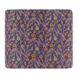 Whimsical Floral Design mit Reben auf violettem Hi Schneidebrett