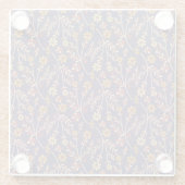 Whimsical Floral Design with Vines on Purple Back Glasuntersetzer (Rückseite)