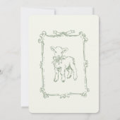 Whimsical Floral Doodle Sage Green Baby Shower Einladung (Rückseite)