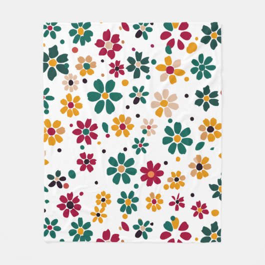 Whimsical Floral Dots Fleecedecke (Vorderseite)