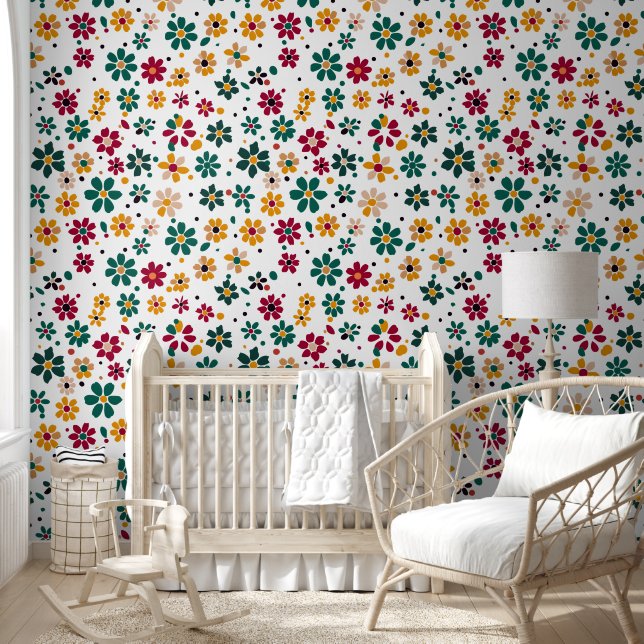 Whimsical Floral Dots Tapete (Kinder)
