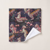 Whimsical Floral Dragons Badhandtuch Set (Waschlappen)