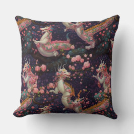 Whimsical Floral Dragons Kissen