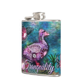 Whimsical Floral Duck Purple Teal Personalized Flachmann (Links)