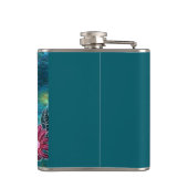 Whimsical Floral Duck Purple Teal Personalized Flachmann (Rückseite)