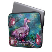 Whimsical Floral Duck Purple Teal Personalized Laptopschutzhülle (Vorderseite Links)